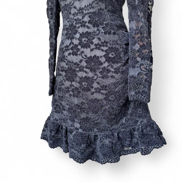 Anthropologie Saylor "Kacey" from Rent the Runway Lace Velvet Mini Dress, M - Picture 5 of 8